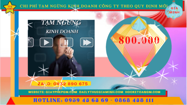 Dịch vụ tạm ngừng kinh doanh công ty tại Trà Vinh theo quy định mới 13 Chi phí tạm ngừng kinh doanh công ty tại Trà Vinh