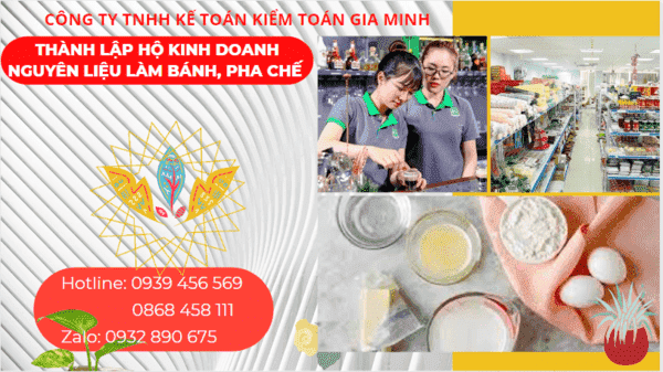 Kinh nghiệm thành lập hộ kinh doanh nguyên liệu làm bánh, pha chế tại Bạc Liêu