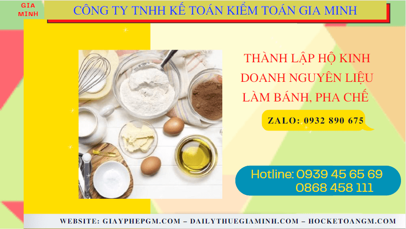 Hồ sơ thành lập hộ kinh doanh nguyên liệu làm bánh, pha chế gồm những gì tại Vĩnh Long