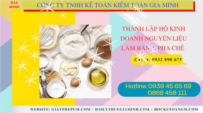 Hồ sơ thành lập hộ kinh doanh nguyên liệu làm bánh, pha chế gồm những gì tại Bà Rịa Vũng Tàu