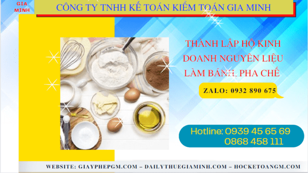 Hồ sơ thành lập hộ kinh doanh nguyên liệu làm bánh, pha chế gồm những gì tại Vũng Tàu
