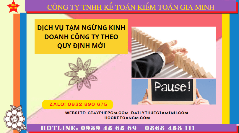 Dịch vụ tạm ngừng kinh doanh công ty tại Hà Tĩnh theo quy định mới 6 Thủ tục tạm ngừng kinh doanh công ty tại Hà Tĩnh