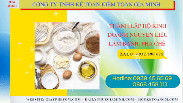 Hồ sơ thành lập hộ kinh doanh nguyên liệu làm bánh, pha chế gồm những gì tại Bình Dương