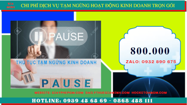 Dịch vụ tạm ngừng hoạt động kinh doanh trọn gói tại TP Đà Nẵng 5 Chi phí thủ tục tạm ngừng kinh doanh công ty tại TP Đà Nẵng