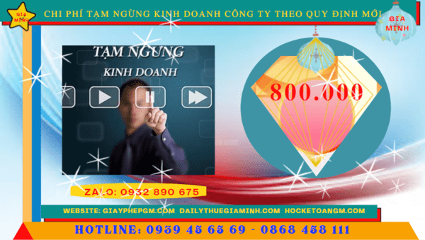 Dịch vụ tạm ngừng kinh doanh công ty tại Vũng Tàu theo quy định mới 6 Chi phí tạm ngừng kinh doanh công ty tại Vũng Tàu