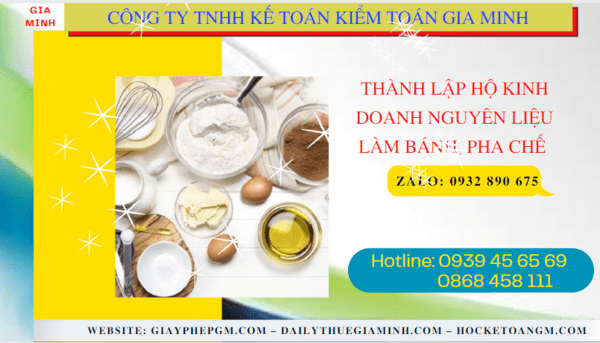 Hồ sơ thành lập hộ kinh doanh nguyên liệu làm bánh, pha chế gồm những gì tại Bình Phước