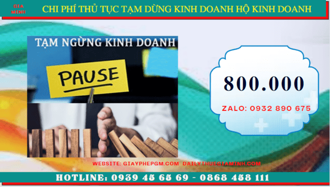 Thủ tục tạm dừng kinh doanh hộ kinh doanh tại Trà Vinh 5 Chi phí tạm dừng kinh doanh hộ kinh doanh tại Trà Vinh