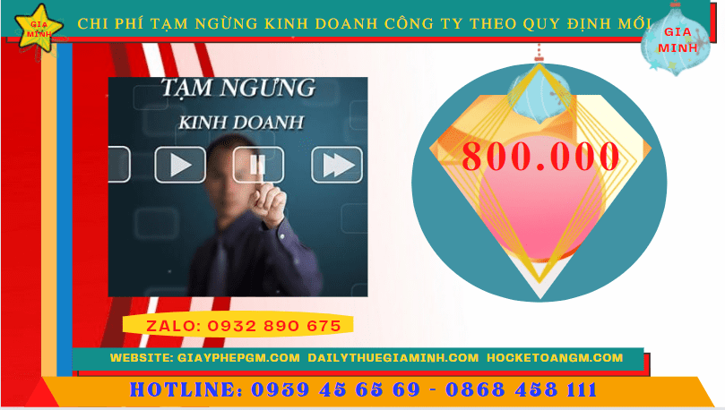 Dịch vụ tạm ngừng kinh doanh công ty tại Đắk Nông theo quy định mới 6 Chi phí tạm ngừng kinh doanh công ty tại Đắk Nông