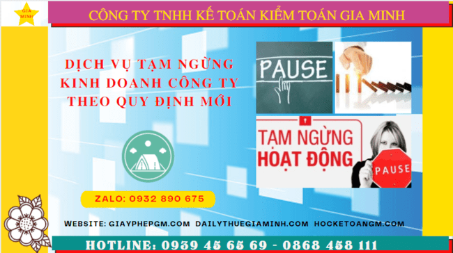 Dịch vụ tạm ngừng kinh doanh công ty tại Bình Phước theo quy định mới 8 Thủ tục tạm ngừng hoạt động doanh nghiệp tại Bình Phước