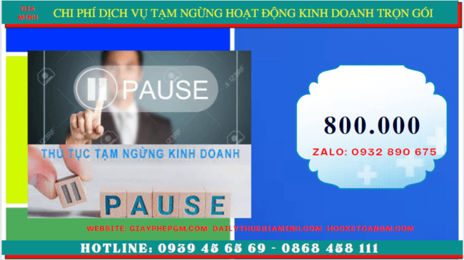 Dịch vụ tạm ngừng hoạt động kinh doanh trọn gói tại TP Hải Phòng 5 Chi phí thủ tục tạm ngừng kinh doanh công ty tại TP Hải Phòng