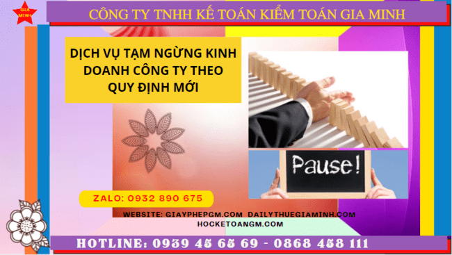 Dịch vụ tạm ngừng kinh doanh công ty tại Nghệ An theo quy định mới 4 Thủ tục tạm ngừng kinh doanh công ty tại Nghệ An