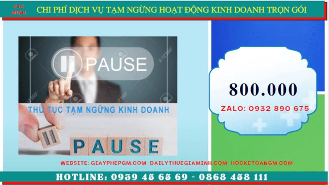 Chi phí thủ tục tạm ngừng kinh doanh công ty tại An Giang