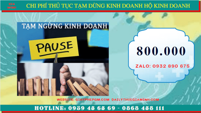 Thủ tục tạm dừng kinh doanh hộ kinh doanh tại Bình Phước 5 Chi phí tạm dừng kinh doanh hộ kinh doanh tại Bình Phước