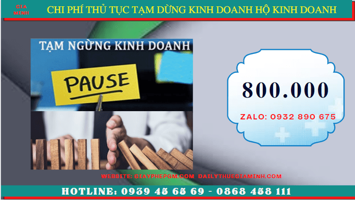 Thủ tục tạm dừng kinh doanh hộ kinh doanh tại Gia Lai 5 Chi phí tạm dừng kinh doanh hộ kinh doanh tại Gia Lai