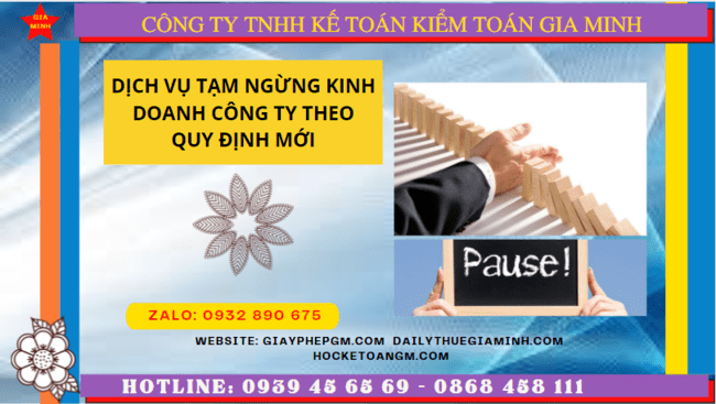 Dịch vụ tạm ngừng kinh doanh công ty tại Thanh Hóa theo quy định mới 5 Thủ tục tạm ngừng kinh doanh công ty tại Thanh Hóa
