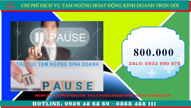 Dịch vụ tạm ngừng hoạt động kinh doanh trọn gói tại Bạc Liêu uy tín, nhanh chóng 5 Chi phí thủ tục tạm ngừng kinh doanh công ty tại Bạc Liêu
