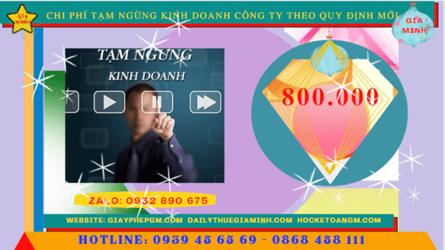 Dịch vụ tạm ngừng kinh doanh công ty tại Bình Định theo quy định mới 7 Chi phí tạm ngừng kinh doanh công ty tại Bình Định