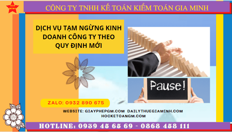Dịch vụ tạm ngừng kinh doanh công ty tại Hà Nam theo quy định mới 5 Thủ tục tạm ngừng kinh doanh công ty tại Hà Nam