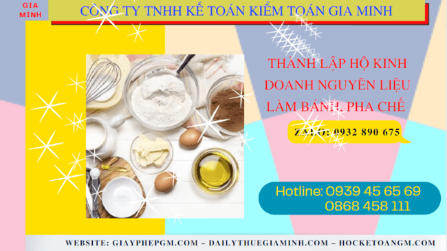 Hồ sơ thành lập hộ kinh doanh nguyên liệu làm bánh, pha chế gồm những gì tại Tây Ninh