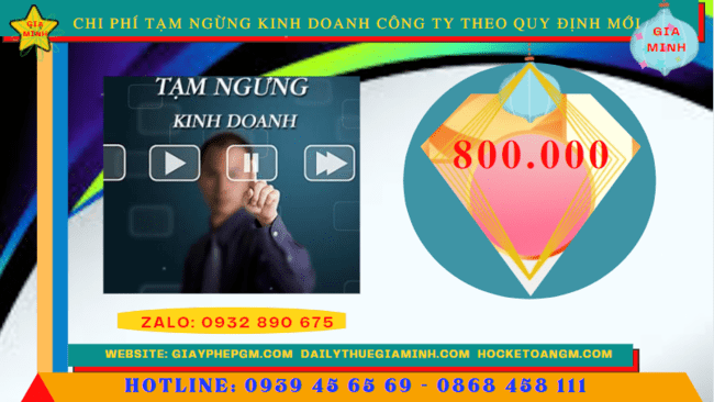 Dịch vụ tạm ngừng kinh doanh công ty tại Ninh Thuận theo quy định mới 7 Chi phí tạm ngừng kinh doanh công ty tại Ninh Thuận