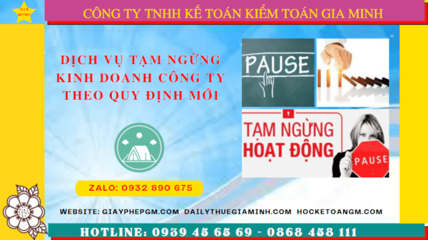 Dịch vụ tạm ngừng kinh doanh công ty tại Ninh Thuận theo quy định mới 9 Thủ tục tạm ngừng hoạt động doanh nghiệp tại Ninh Thuận