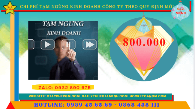 Dịch vụ tạm ngừng kinh doanh công ty tại Hà Tĩnh theo quy định mới 7 Chi phí tạm ngừng kinh doanh công ty tại Hà Tĩnh
