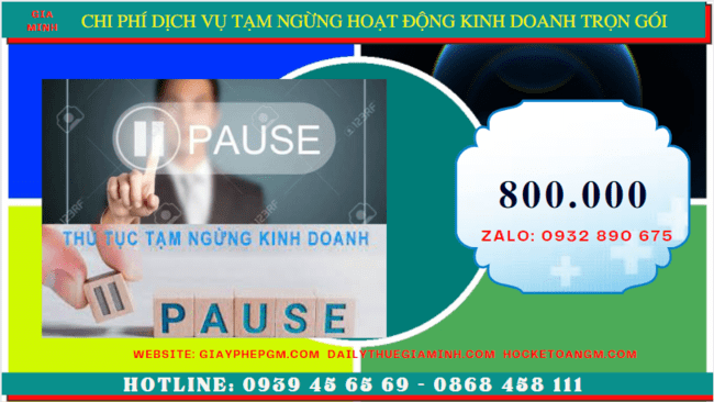 Dịch vụ tạm ngừng hoạt động kinh doanh trọn gói tại Đồng Tháp 5 Chi phí thủ tục tạm ngừng kinh doanh công ty tại Đồng Tháp