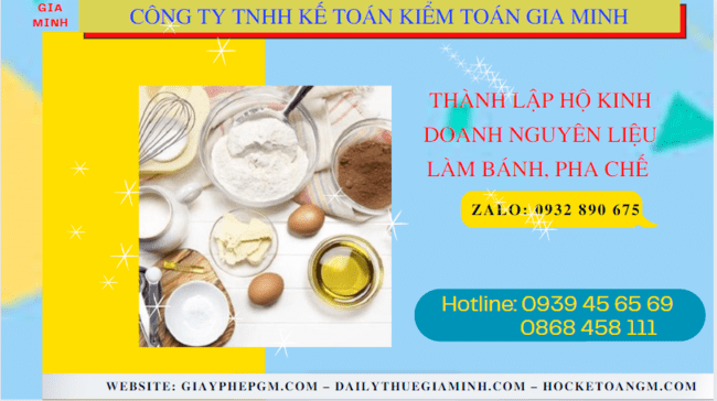 Thành lập hộ kinh doanh nguyên liệu làm bánh, pha chế tại đắk nông 6 Hồ sơ thành lập hộ kinh doanh nguyên liệu làm bánh, pha chế gồm những gì tại Đắk Nông