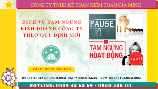 Dịch vụ tạm ngừng kinh doanh công ty tại Hà Tĩnh theo quy định mới 9 Thủ tục tạm ngừng hoạt động doanh nghiệp tại Hà Tĩnh