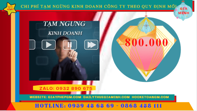 Dịch vụ tạm ngừng kinh doanh công ty tại Nghệ An theo quy định mới 5 Chi phí tạm ngừng kinh doanh công ty tại Nghệ An