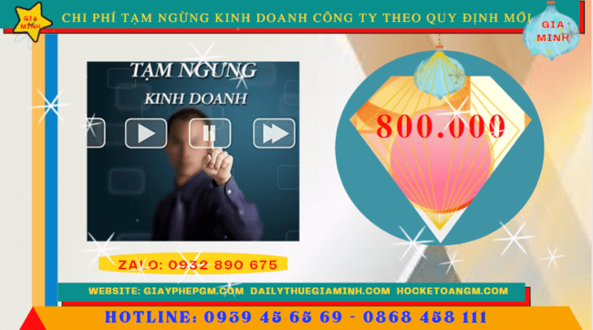Chi phí tạm ngừng kinh doanh công ty tại Quảng Bình