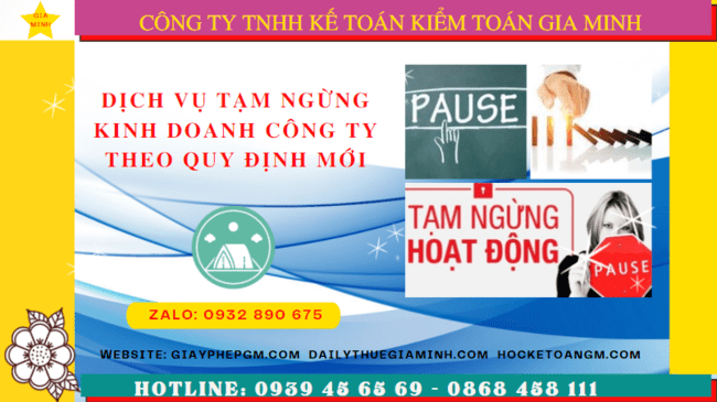 Dịch vụ tạm ngừng kinh doanh công ty tại Hà Nam theo quy định mới 8 Thủ tục tạm ngừng hoạt động doanh nghiệp tại Hà Nam