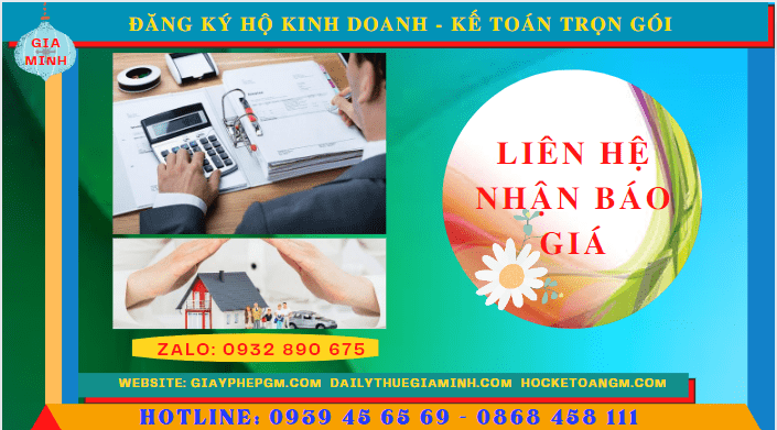ĐĂNG KÝ HỘ KINH DOANH VĨNH PHÚC - KẾ TOÁN TRỌN GÓI VĨNH PHÚC 5 Bảng giá dịch vụ đăng ký hộ kinh doanh tại Vĩnh Phúc
