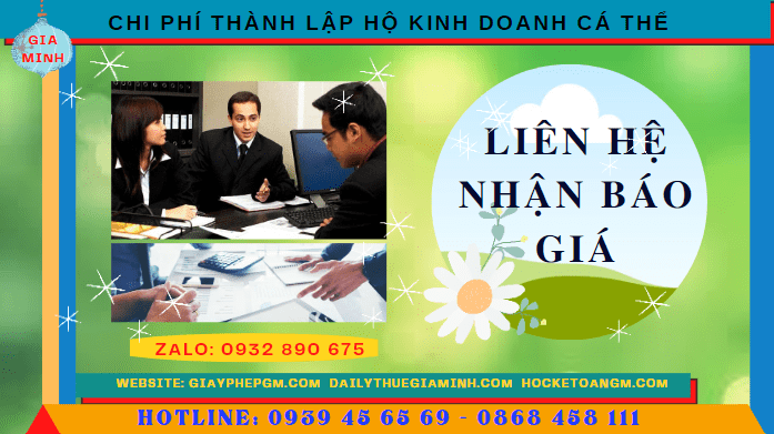 Bảng giá thành lập hộ kinh doanh cá thể nhanh tại Bình Dương 