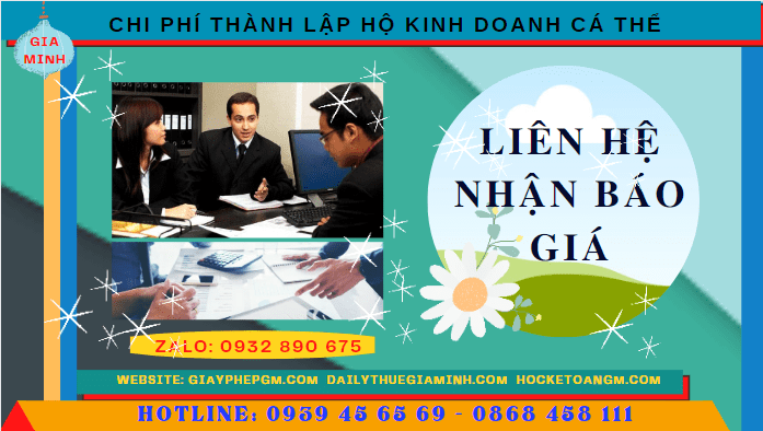 CHI PHÍ THÀNH LẬP HỘ KINH DOANH CÁ THỂ TRỌN GÓI TẠI HÀ TĨNH 5 Bảng giá thành lập hộ kinh doanh cá thể nhanh tại Hà Tĩnh