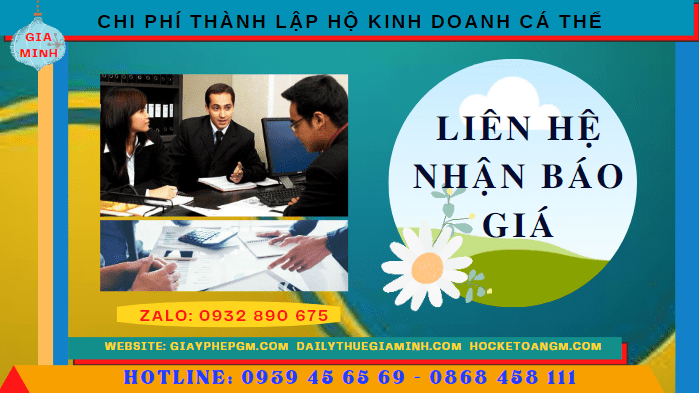 Chi phí thành lập hộ kinh doanh cá thể trọn gói tại Hoà Bình 5 Bảng giá thành lập hộ kinh doanh cá thể nhanh tại Hòa Bình