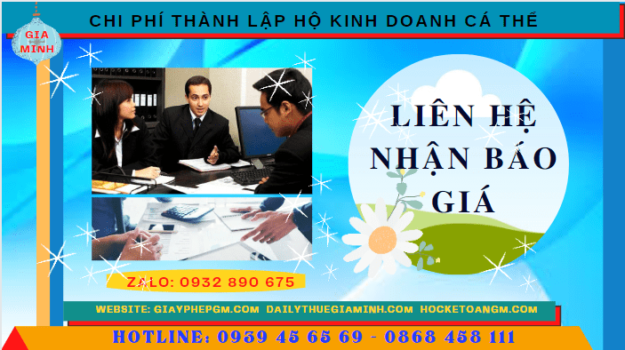 CHI PHÍ THÀNH LẬP HỘ KINH DOANH CÁ THỂ TRỌN GÓI TẠI NHA TRANG 5 Bảng giá thành lập hộ kinh doanh cá thể nhanh tại Nha Trang