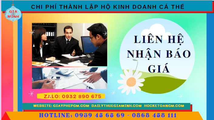 CHI PHÍ THÀNH LẬP HỘ KINH DOANH CÁ THỂ TRỌN GÓI TẠI SƠN LA 5 Bảng giá thành lập hộ kinh doanh cá thể nhanh tại Sơn La