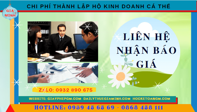 Bảng giá thành lập hộ kinh doanh cá thể nhanh tại Thành phố Phủ Lý 