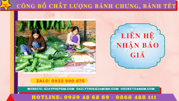 CÔNG BỐ CHẤT LƯỢNG BÁNH CHƯNG, BÁNH TÉT 5 Chi phí công bố sản phẩm bánh chưng, bánh tét trọn gói