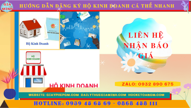 HƯỚNG DẪN ĐĂNG KÝ HỘ KINH DOANH CÁ THỂ NHANH TẠI BÌNH DƯƠNG 5 Chi phí dịch vụ đăng ký hộ kinh doanh tại Bình Dương