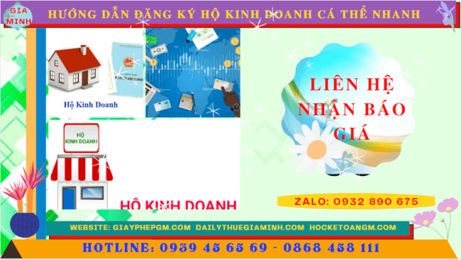 HƯỚNG DẪN ĐĂNG KÝ HỘ KINH DOANH CÁ THỂ NHANH TẠI VĨNH PHÚC 5 Chi phí dịch vụ đăng ký hộ kinh doanh tại Vĩnh Phúc