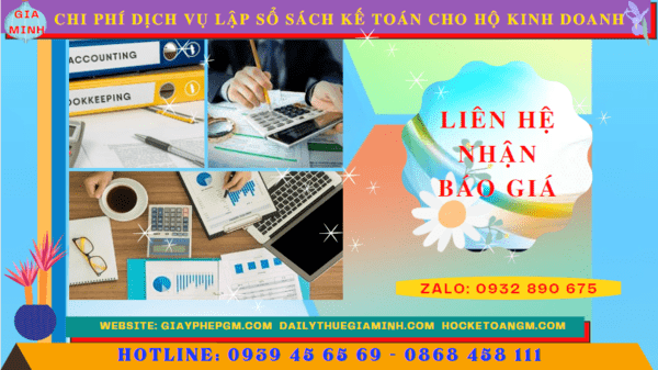 Chi phí dịch vụ kê khai kế toán thuế cho hộ kinh doanh tại Bà Rịa Vũng Tàu