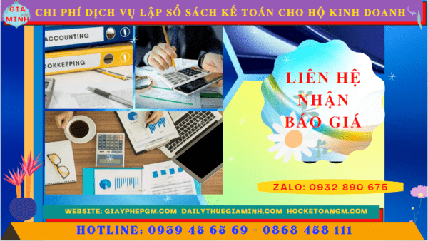 Chi phí dịch vụ kê khai kế toán thuế cho hộ kinh doanh tại Bình Dương