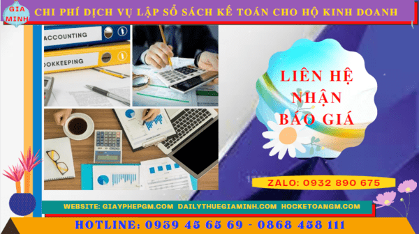 Chi phí dịch vụ kê khai kế toán thuế cho hộ kinh doanh tại Hà Tĩnh