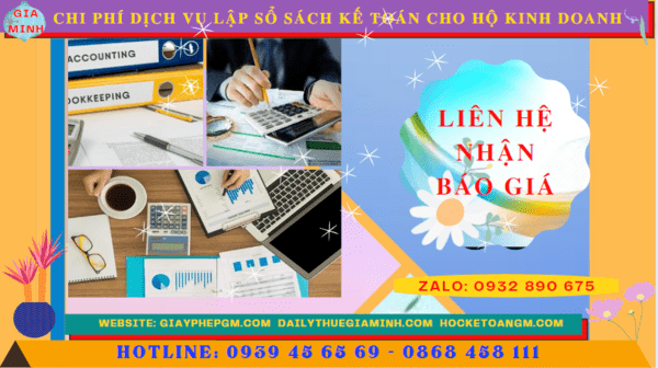 Chi phí dịch vụ kê khai kế toán thuế cho hộ kinh doanh tại Huế