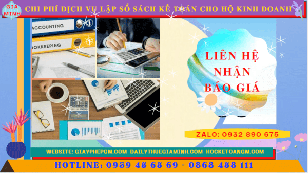 Chi phí dịch vụ kê khai kế toán thuế cho hộ kinh doanh tại Phú Thọ