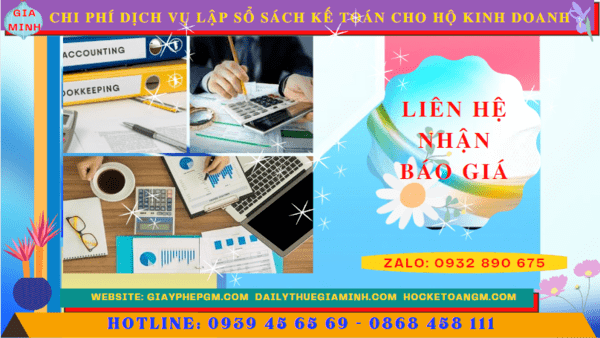 Chi phí dịch vụ kê khai kế toán thuế cho hộ kinh doanh tại Thành phố Phủ Lý