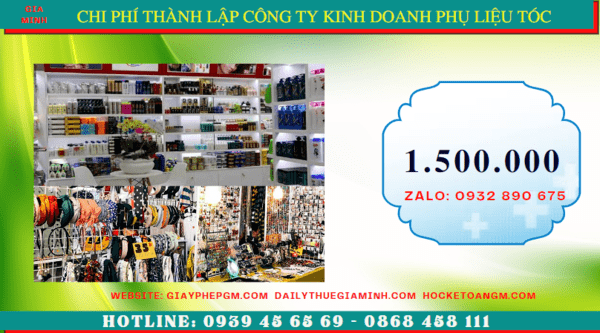 THÀNH LẬP CÔNG TY KINH DOANH PHỤ LIỆU TÓC TẠI HUẾ 5 Chi phí thành lập doanh nghiệp kinh doanh phụ liệu tóc uy tín tại Huế