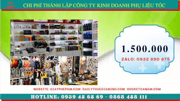 Thành lập công ty kinh doanh phụ liệu tóc tại Thành phố Hưng Yên 5 Chi phí thành lập doanh nghiệp kinh doanh phụ liệu tóc uy tín tại Thành Phố Hưng Yên